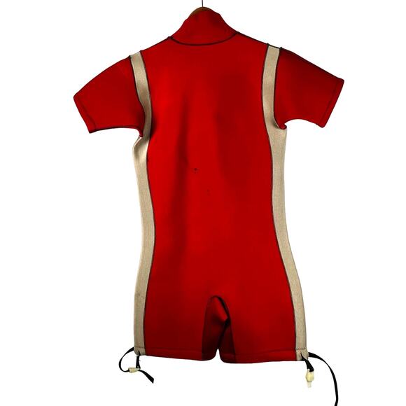 Vintage Mens Red Ski Warm The Wetsuit of Champions Short Sleeve and Shorts - Picture 6 of 10